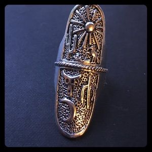 Silver Night & Day Tribal Ring